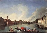 Johann Richter Canvas Paintings - View of the Giudecca Canal